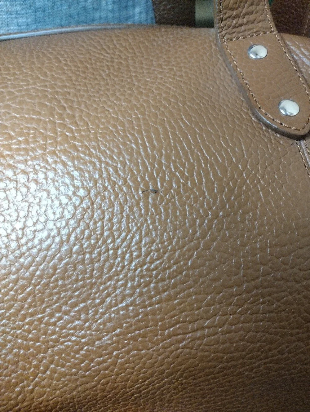 Cole Haan Men's Brown Pebbled Leather Travel Duffel With Shoulder Strap